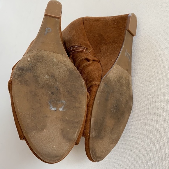 REPORT *PONGO* Suede Wedge Peep toe Boots, Size 8 - Picture 3 of 9